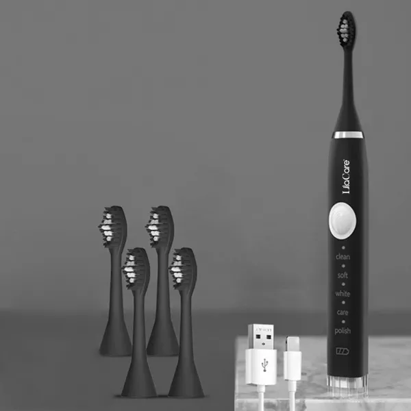 Periuta de dinti electrica cu 4 capete, Lila Care cu incarcare USB, negru