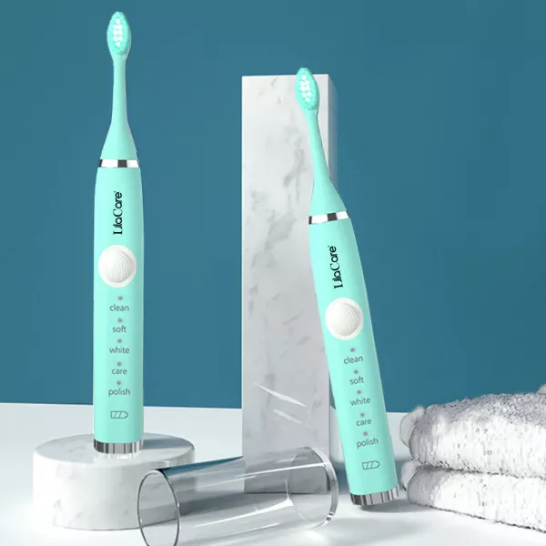 Periuta de dinti electrica cu 4 capete, Lila Care cu incarcare USB, verde