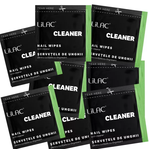 Servetele unghii cu degresant, Lilac, 12 bucati
