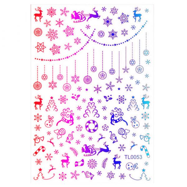 Sticker nail art Lila Rossa, pentru Craciun, Revelion si iarna, 14.5 x 9.1 cm, tl0053