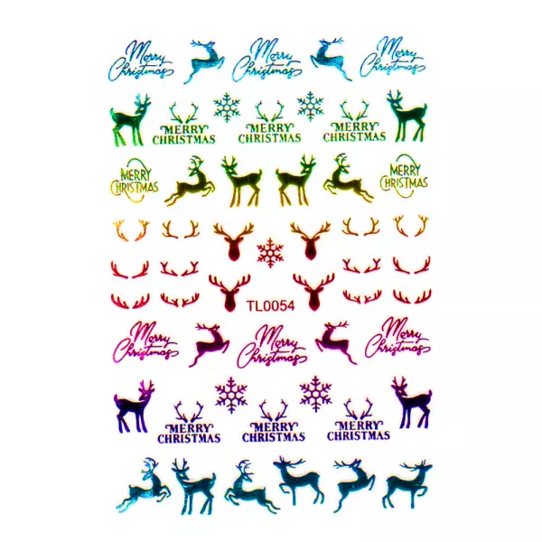 Sticker nail art Lila Rossa, pentru Craciun, Revelion si iarna, 14.5 x 9.1 cm, tl0054