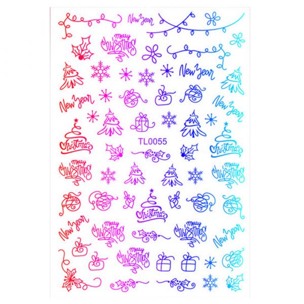 Sticker nail art Lila Rossa, pentru Craciun, Revelion si iarna, 14.5 x 9.1 cm, tl0055