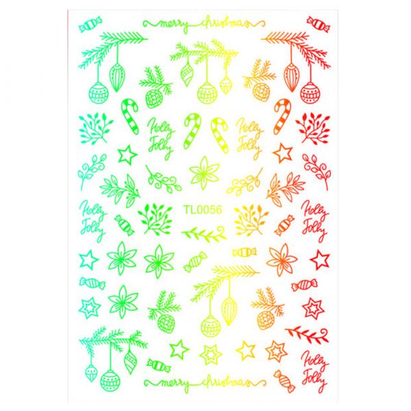 Sticker nail art Lila Rossa, pentru Craciun, Revelion si iarna, 14.5 x 9.1 cm, tl0056