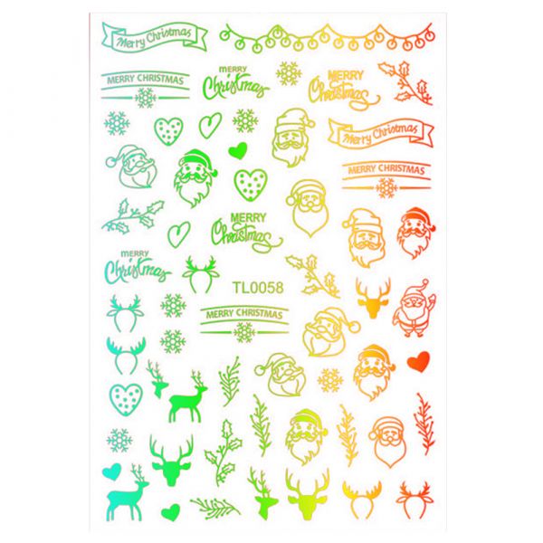 Sticker nail art Lila Rossa, pentru Craciun, Revelion si iarna, 14.5 x 9.1 cm, tl0058