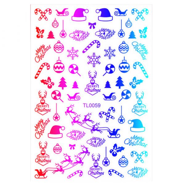 Sticker nail art Lila Rossa, pentru Craciun, Revelion si iarna, 14.5 x 9.1 cm, tl0059