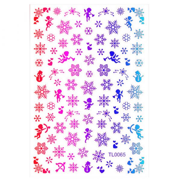 Sticker nail art Lila Rossa, pentru Craciun, Revelion si iarna, 14.5 x 9.1 cm, tl0065