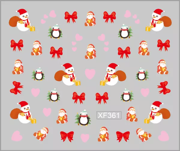 Sticker nail art Lila Rossa, pentru Craciun, Revelion si iarna, 7.2 x 10.5 cm, xf361
