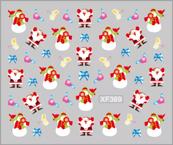 Sticker nail art Lila Rossa, pentru Craciun, Revelion si iarna, 7.2 x 10.5 cm, xf369