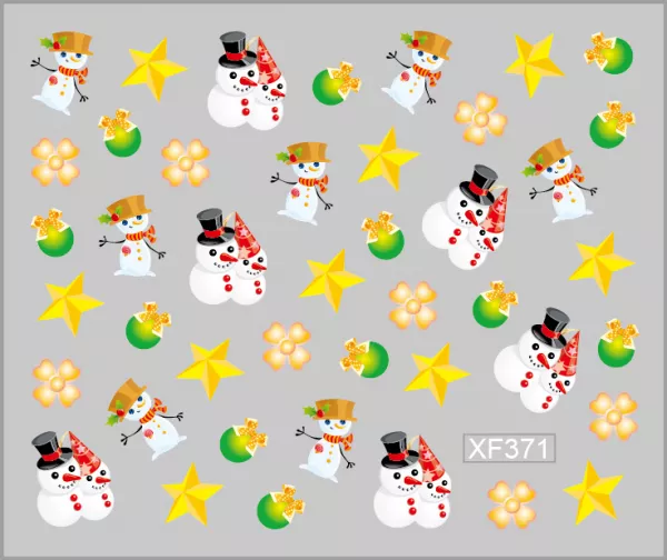 Sticker nail art Lila Rossa, pentru Craciun, Revelion si iarna, 7.2 x 10.5 cm, xf371