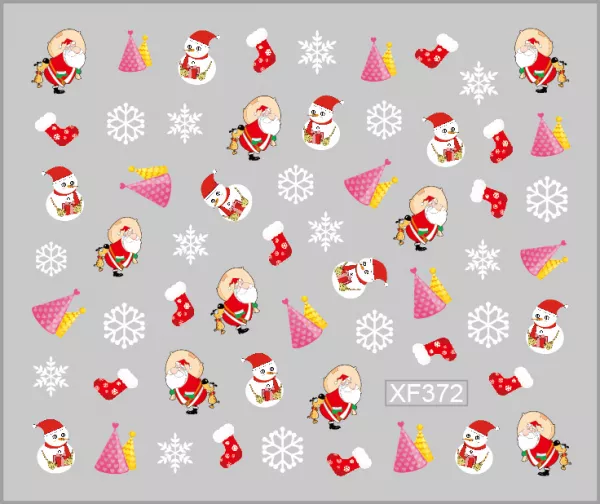 Sticker nail art Lila Rossa, pentru Craciun, Revelion si iarna, 7.2 x 10.5 cm, xf372