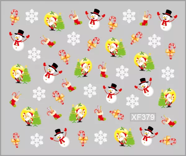Sticker nail art Lila Rossa, pentru Craciun, Revelion si iarna, 7.2 x 10.5 cm, xf379