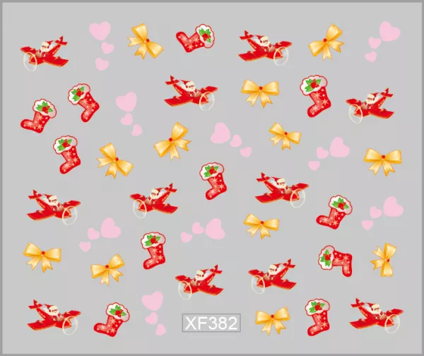 Sticker nail art Lila Rossa, pentru Craciun, Revelion si iarna, 7.2 x 10.5 cm, xf382