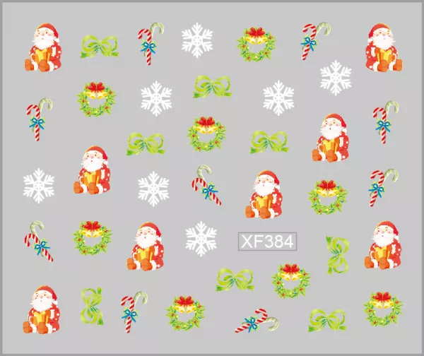 Sticker nail art Lila Rossa, pentru Craciun, Revelion si iarna, 7.2 x 10.5 cm, xf384