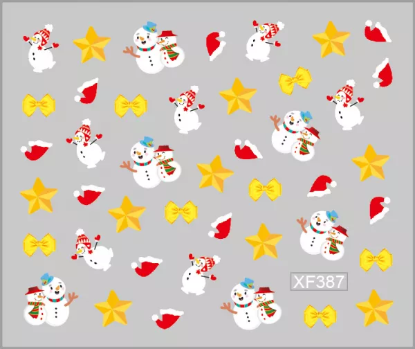 Sticker nail art Lila Rossa, pentru Craciun, Revelion si iarna, 7.2 x 10.5 cm, xf387