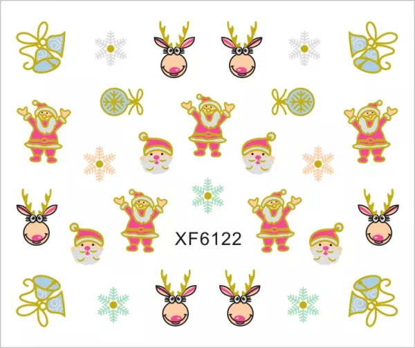 Sticker nail art Lila Rossa, pentru Craciun, Revelion si iarna, 7.2 x 10.5 cm, xf6122