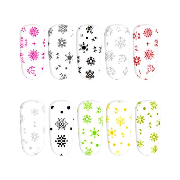 Set folii de transfer Lila Rossa, Winter Lace Collection, 10 buc