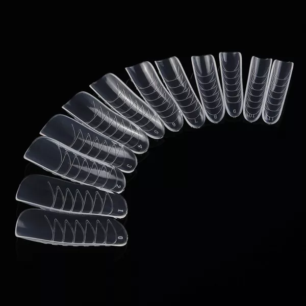 Tipsuri polygel Lila Rossa, 12 marimi, forme refolosibile, transparente