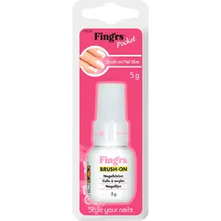 Lipici unghii false si tipsuri cu pensula Fing'rs, 5 ml, Made in Japan