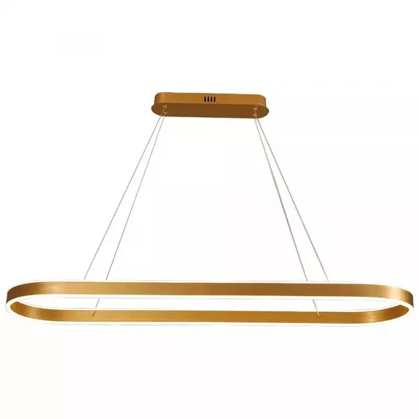 LUSTRA LED AURIU CU TELECOMANDA LUMINA RECE/CALDA/NEUTRA SI INTENSITATE REGLABILA
