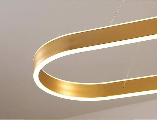 LUSTRA LED AURIU CU TELECOMANDA LUMINA RECE/CALDA/NEUTRA SI INTENSITATE REGLABILA