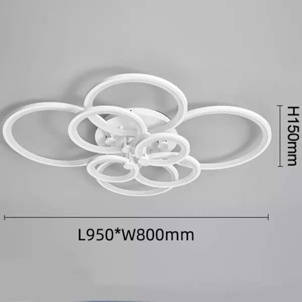 Lustra LED cu telecomanda, 160 W, alba, intensitate reglabila, lumina rece, calda, neutra, 1x8