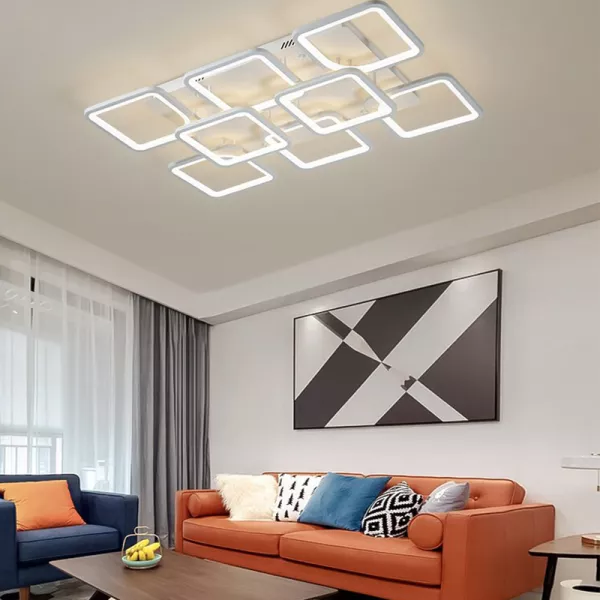 Lustra LED cu telecomanda, 120 W, intensitate reglabila, lumina calda, neutra, rece