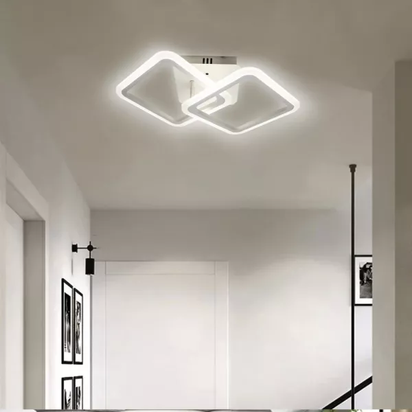 Lustra LED cu telecomanda, 60 W, alba, intensitate reglabila, lumina rece, calda, neutra