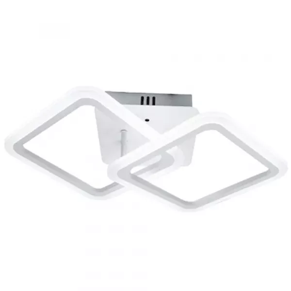 Lustra LED cu telecomanda, 60 W, alba, intensitate reglabila, lumina rece, calda, neutra