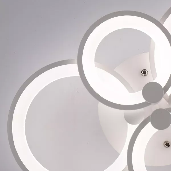 Lustra LED cu telecomanda, alba, 72 W, lumina rece, calda, neutra