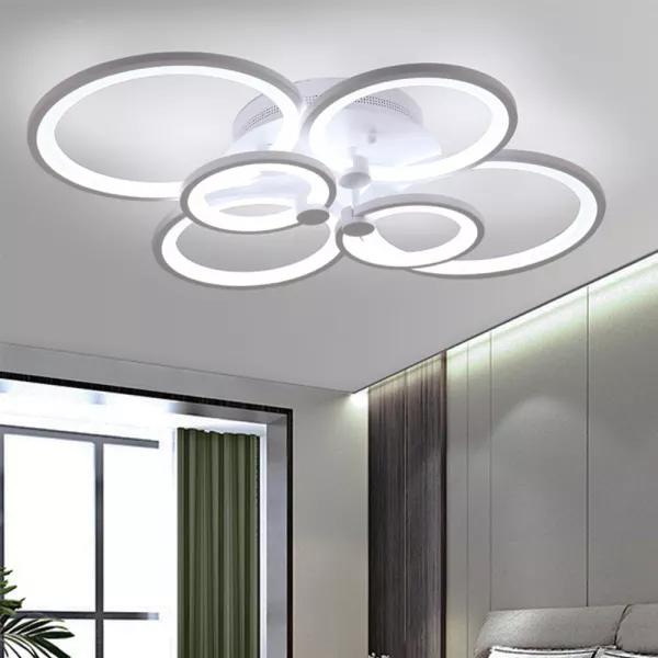 Lustra LED cu telecomanda, alba, 72 W, lumina rece, calda, neutra