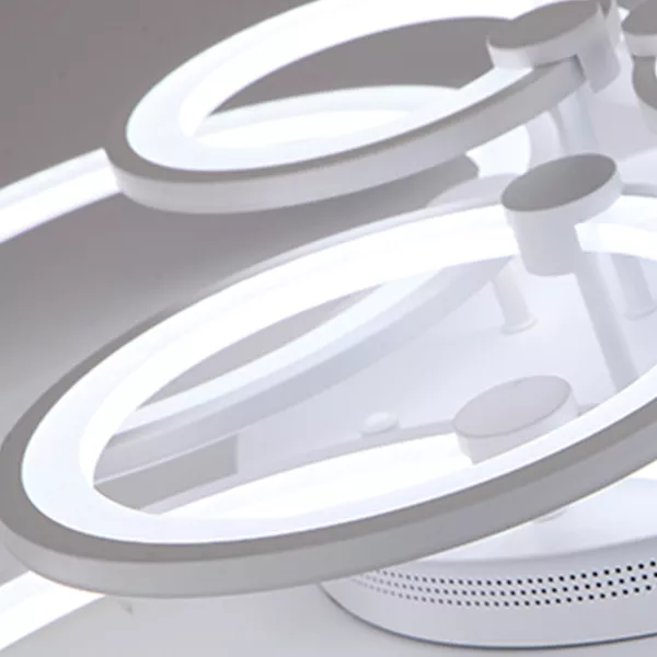 Lustra LED cu telecomanda, alba, 72 W, lumina rece, calda, neutra