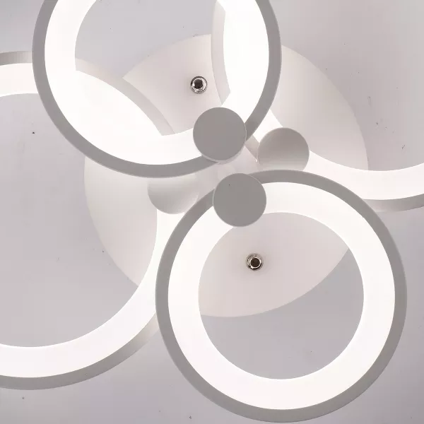 Lustra LED cu telecomanda, alba, 72 W, lumina rece, calda, neutra