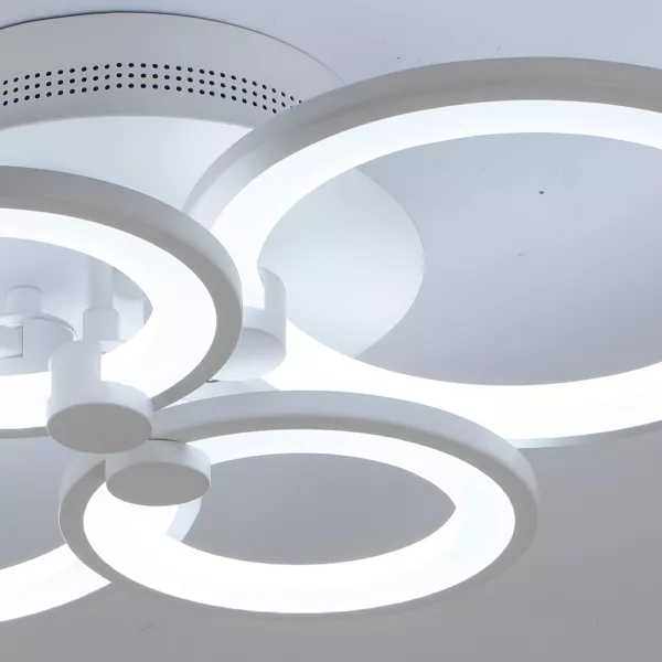 Lustra LED cu telecomanda, alba, 72 W, lumina rece, calda, neutra