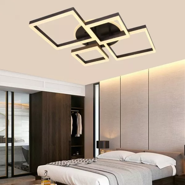 Lustra LED cu telecomanda, 240 W, maro, intensitate reglabila, lumina rece, calda, neutra