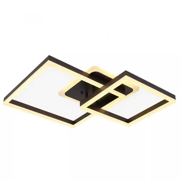 Lustra LED cu telecomanda, 160 W, maro, intensitate reglabila, lumina rece, calda, neutra