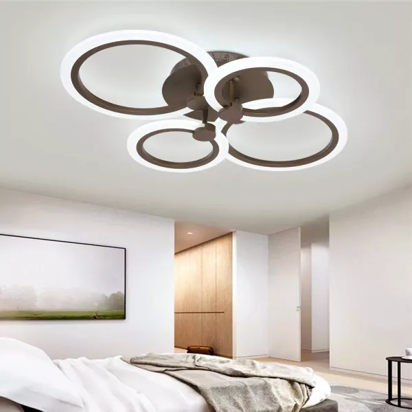 Lustra LED cu telecomanda, 112 W, intensitate reglabila, lumina rece, calda, neutra