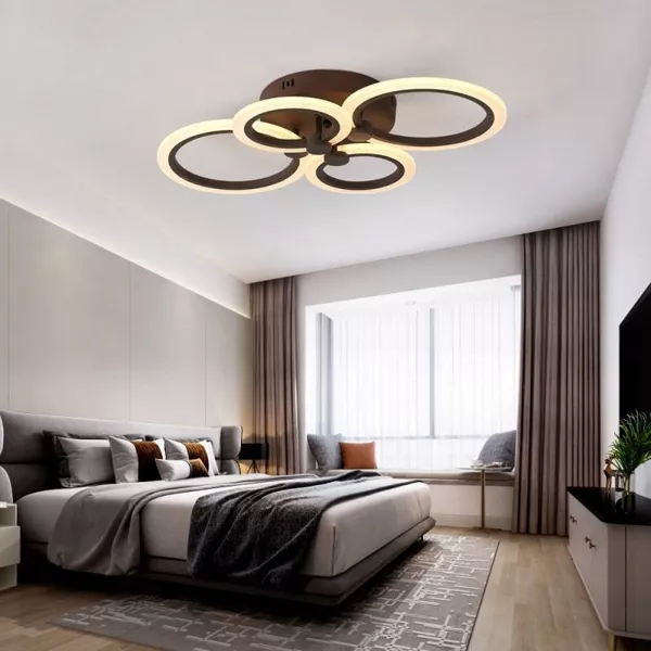 Lustra LED cu telecomanda, 112 W, intensitate reglabila, lumina rece, calda, neutra