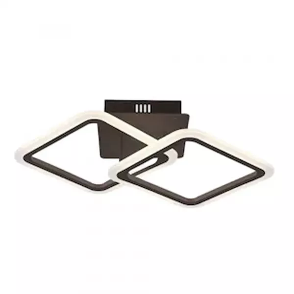Lustra LED cu telecomanda, 60 W, maro, intensitate reglabila, lumina rece, calda, neutra