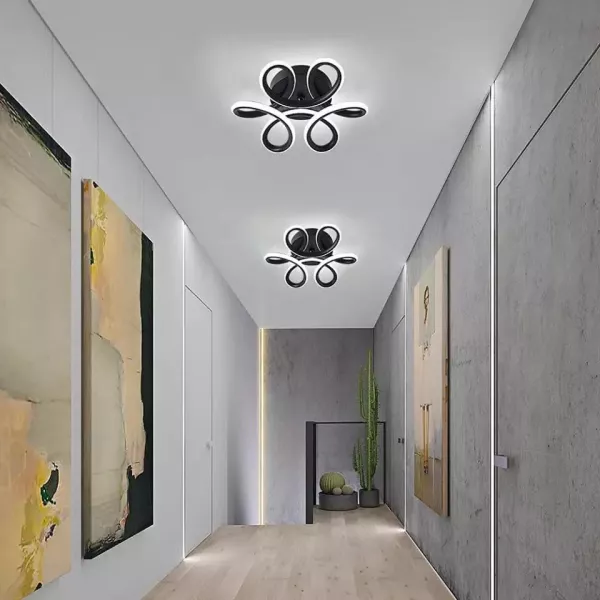 Lustra led Infinity, neagra, lumina calda, rece, neutra, tip plafoniera