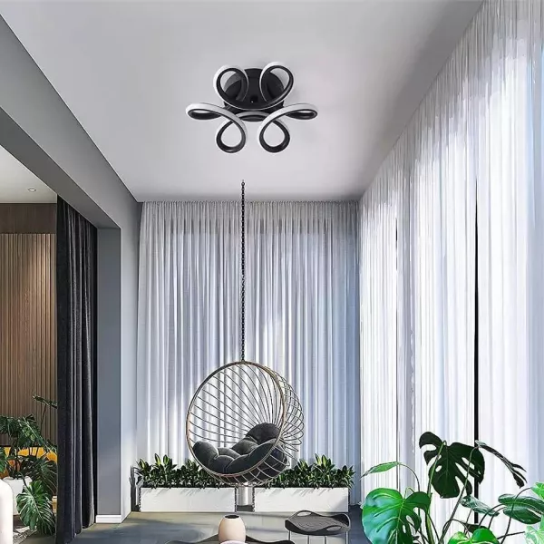 Lustra led Infinity, neagra, lumina calda, rece, neutra, tip plafoniera