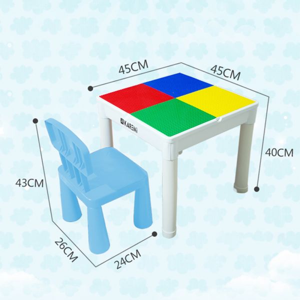 Masa interactiva pentru copii, Karemi, cu 2 scaune incluse