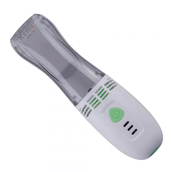 Masina de tuns pentru bebelusi si copii, Kemei, silentioasa, reincarcabila USB, cu aspirator pentru par