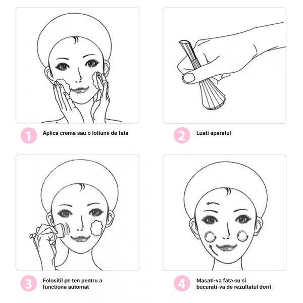 Mini dispozitiv de ridicare a fetei Lila Care, facial si lifting, cu microcurent, alb-gri