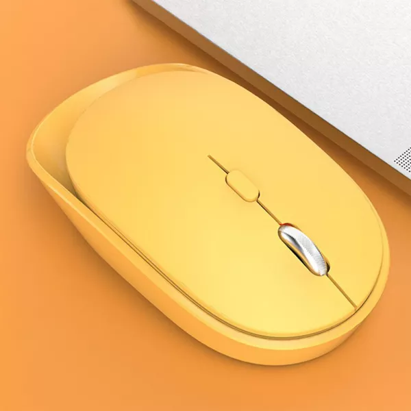 Mouse gaming wireless Loomax, XYH60, ergonomic, silentios, fara fir, galben