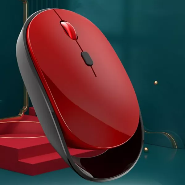 Mouse gaming wireless Loomax, XYH60, ergonomic, silentios, fara fir, rosu/negru