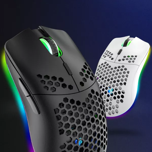 Mouse Gaming ZiYou Lang, model XYH80 2.4 GHz Wireless, 7 taste, lumina RGB, negru, reglabil DPI