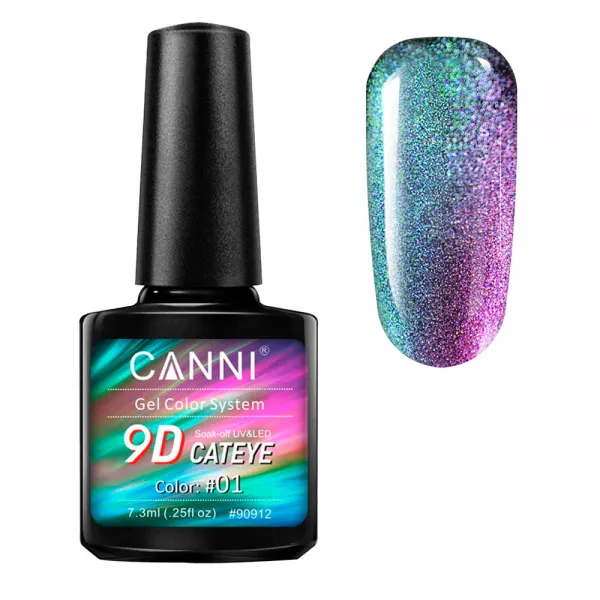 Oja semipermanenta Canni, 9D Cat Eye, 7.3 ml, nuanta 01