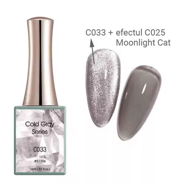 Oja semipermanenta Canni, Cold Gray, 16 ml, c033