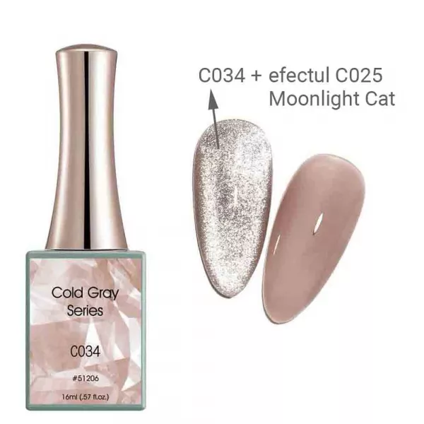 Oja semipermanenta Canni, Cold Gray, 16 ml, c034