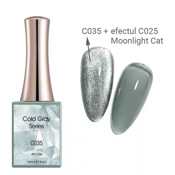 Oja semipermanenta Canni, Cold Gray, 16 ml, c035